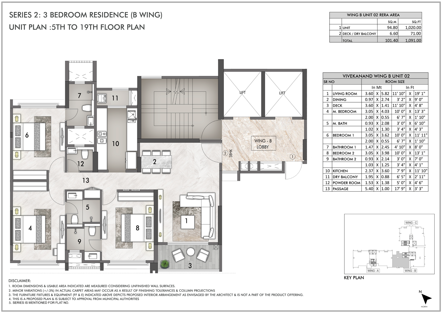 3 BHK Floor Plan